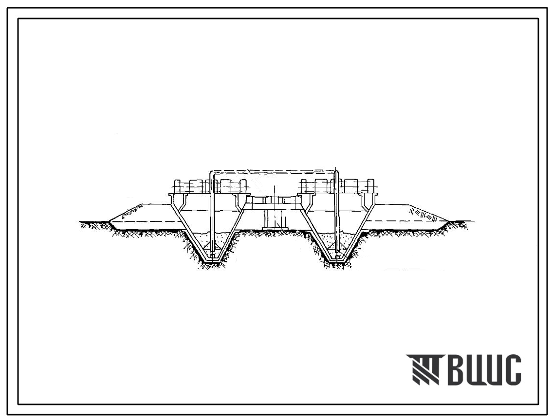 Типовой проект 4-18-177 Песколовка производительностью 75 л/сек с круговым движением сточных вод при насыпи h=0-1 м