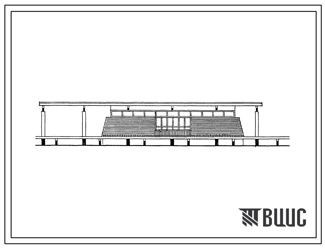 Типовой проект 501-7-6.87 Пригородные пассажирские павильоны с навесами на высоких железнодорожных платформах при ширине 6 и 9 м (для II и III строительных климатических зон)