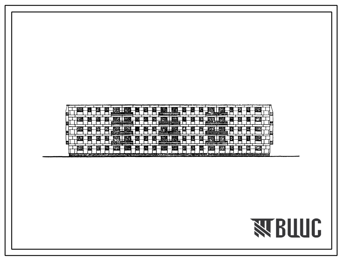 Типовой проект 1У-438АП-36к Пятиэтажный четырехсекционный жилой дом на 80 квартир со стенами из крупных кирпичных блоков и кирпича.