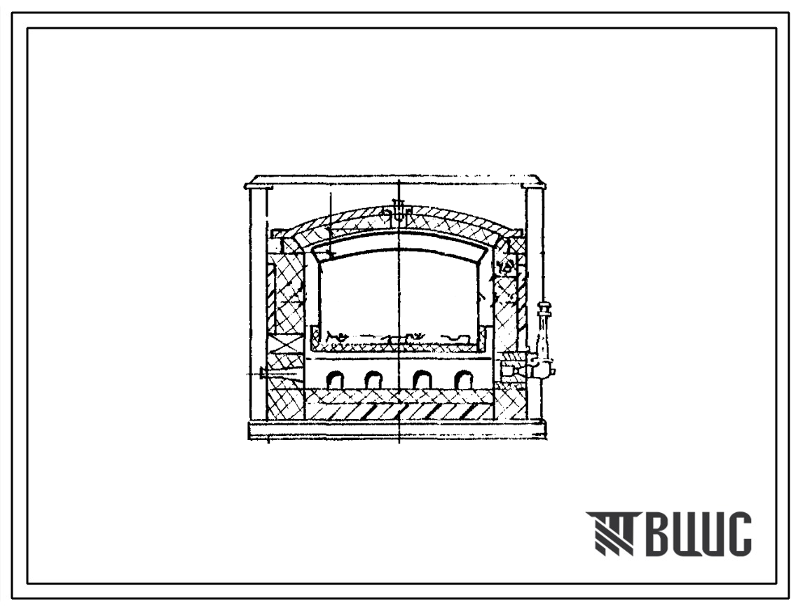 Типовой проект 4-06-275 Печь проходная толкательная двухрядная для отжига чугунного литья после заварки, с камерой охлаждения.
