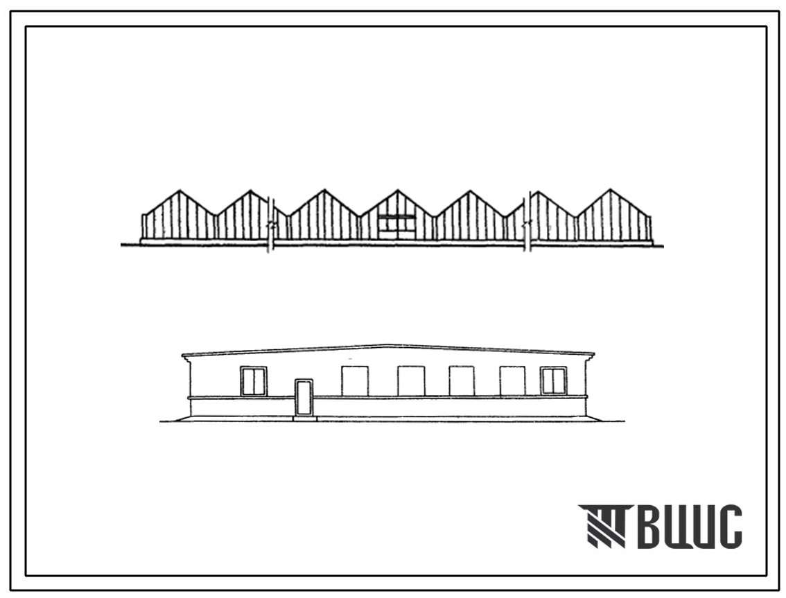 Типовой проект 810-56/73 Блок зимних теплиц площадью 6 га с пролетом звена 6,4 м, с конструкциями из гнутых профилей, для центральных районов СССР