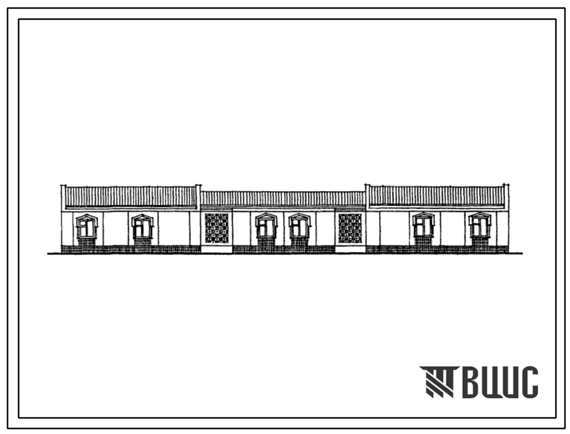 Типовой проект 181-55-32с.13.87 Одноэтажный двухквартирный жилой дом с 5-комнатными квартирами (для Таджикской ССР)