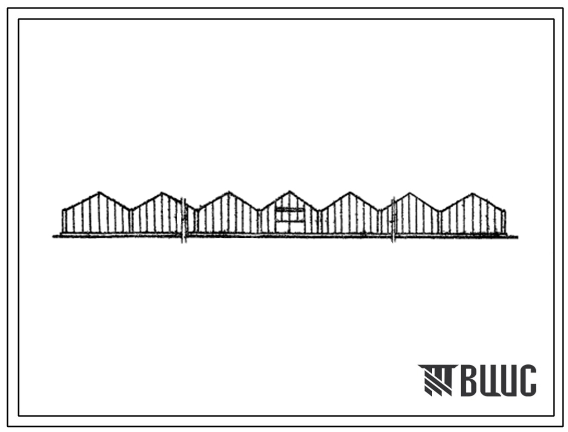 Типовой проект 810-84 Блок зимних почвенных теплиц площадью 6 га с пролетом звена 6,4 с конструкциями из специальных облегченных профилей. Вариант с алюминиевыми профилями в ограждении
