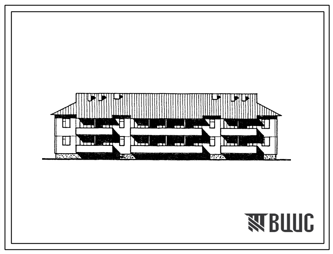 Типовой проект 111-26-115.1.13.87 2-этажный 2-секционный 12-квартирный жилой дом (1-2-2; 1-2-2) /для строительства в УССР/