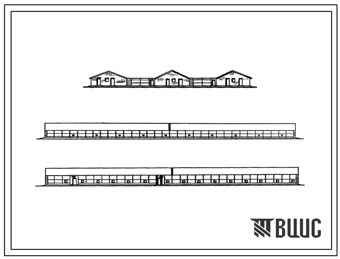 Типовой проект 805-2-12 Блок из 3 птичников на 39400 утят с выращиванием на подстилке. Стены из асбестоцементных панелей