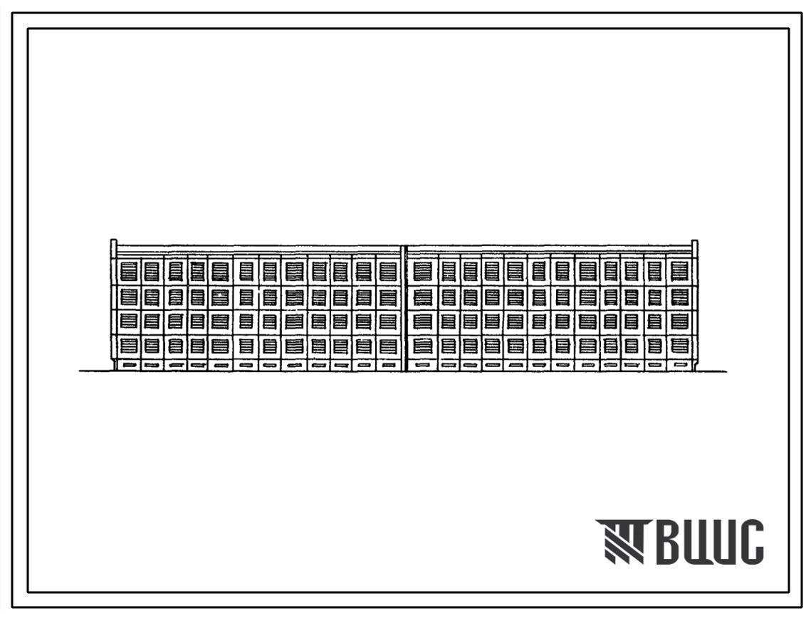 Типовой проект IVз-500ТСП-10/1 Крупнопанельный 4-этажный 4-секционный 32-квртирный дом с квартирами 4Ю-Б-5Б.