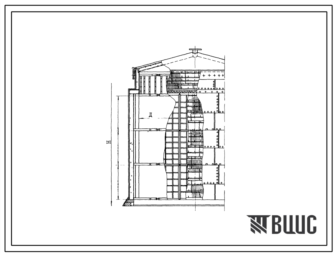 Типовой проект 700-6 Тепловая изоляция стальных вертикальных цилиндрических резервуаров емкостью 1000, 2000, 3000 и 5000 м3 с наружным обогревом для хранения темных нефтепродуктов и масел