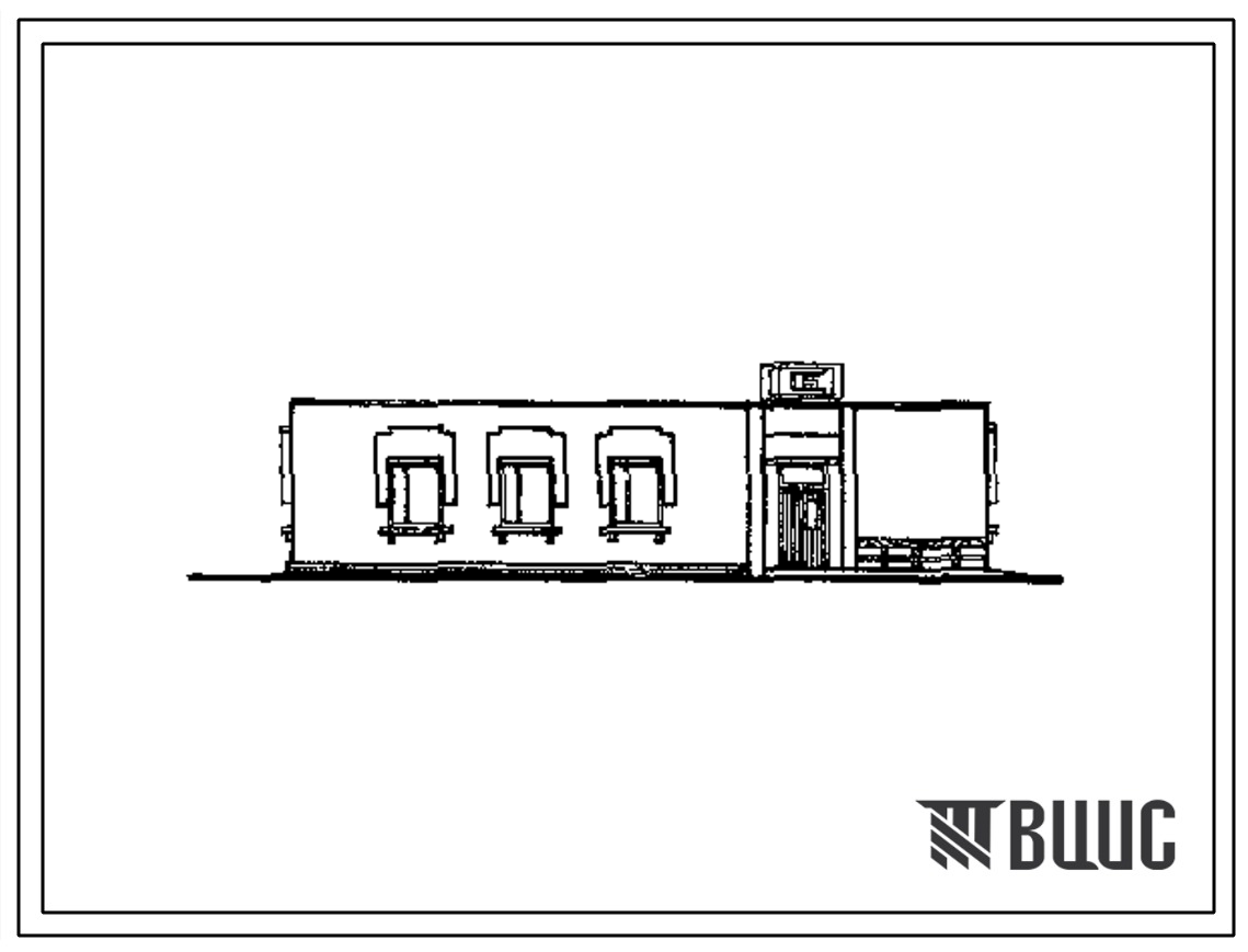 Типовой проект 284-1-209.86 Комплексный приемный пункт бытового обслуживания населения для усадеб колхозов и совхозов численностью 1,5 тыс. человек. Здание одноэтажное. Стены из кирпича.