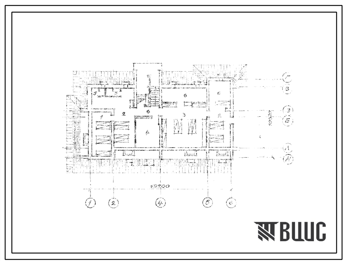 Типовой проект Б-3-110(103-019.1) Двойное использования помещений цокольного этажа трехэтажной торцевой крупно-панельный блокк-секции на 6 квартир т3б-4б, (убежище на 110 человек, размеры убежища 19,2м на 10,52м, режимы вентиляции 1,2,3).