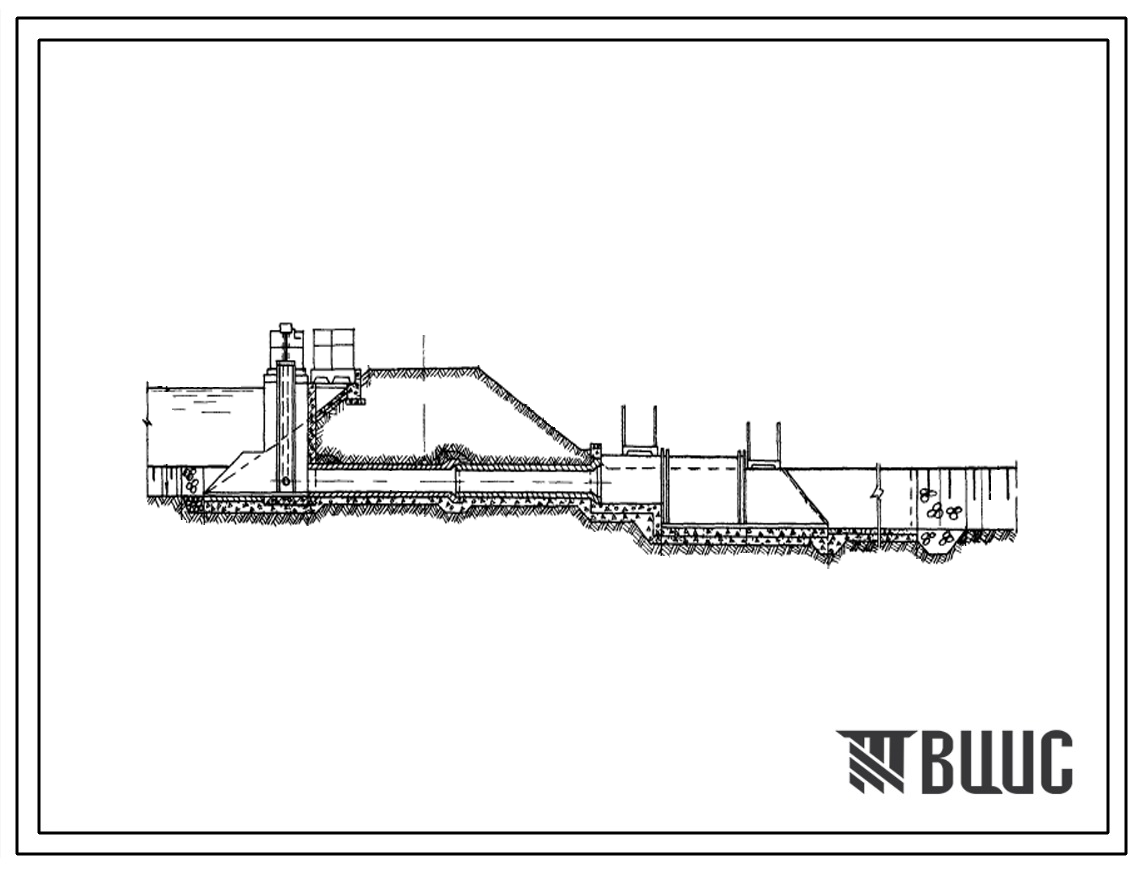 Типовой проект 820-62/74 Донные водоспуски из сборного железобетона на расход 0,2-2 м3/сек и на напоры 2-3 м, с камерой облова