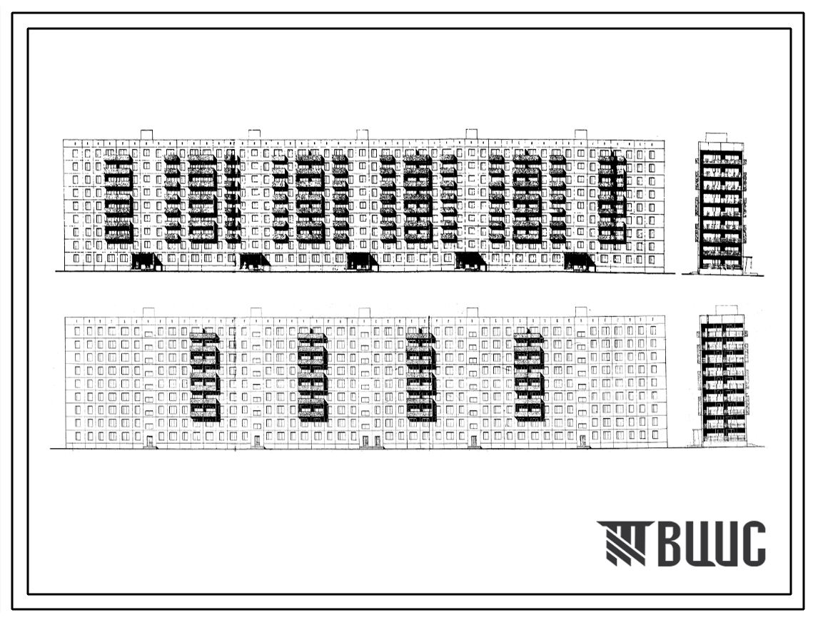 Типовой проект 1-515-35/9М 9-ти этажный 5-ти секционный 390 квартирный жилой дом гостиничного типа из изделий серии 1-515/9