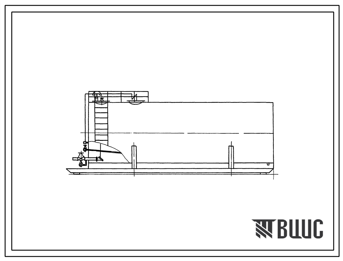 Типовой проект 402-22-24 Емкость для темных нефтепродуктов 50 м? (комплектно-блочные сооружения для компрессорных станций магистральных газопроводов).