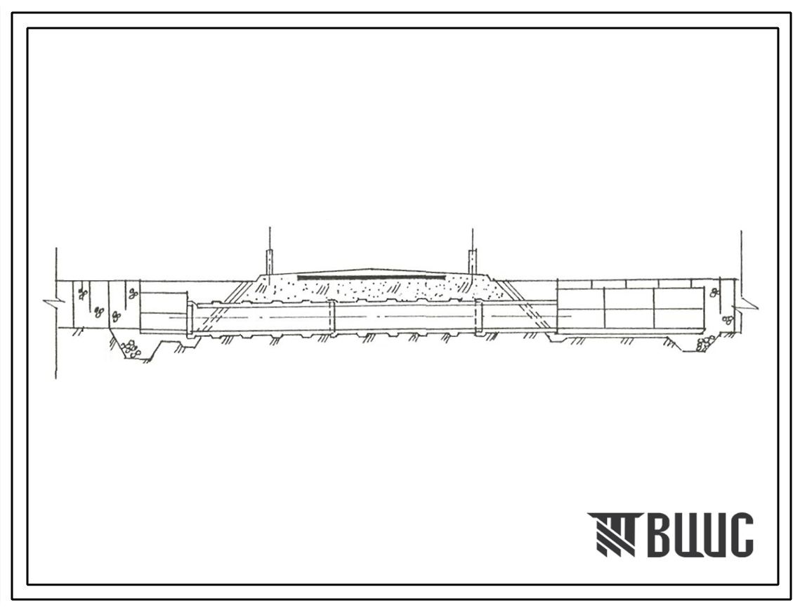 Типовой проект 820-1-0116с.94 Переезды с ребристыми железобетонными трубами диаметром от 600 до 1400 мм на расход воды до 10 м3/с для оросительных систем. Сейсмичность 8 баллов
