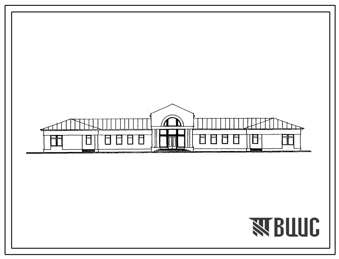 Типовой проект 274-4-5.92 Общественный микроцентр сельского населенного пункта на 150 жителей (со стенами из кирпича). Здание одноэтажное.
