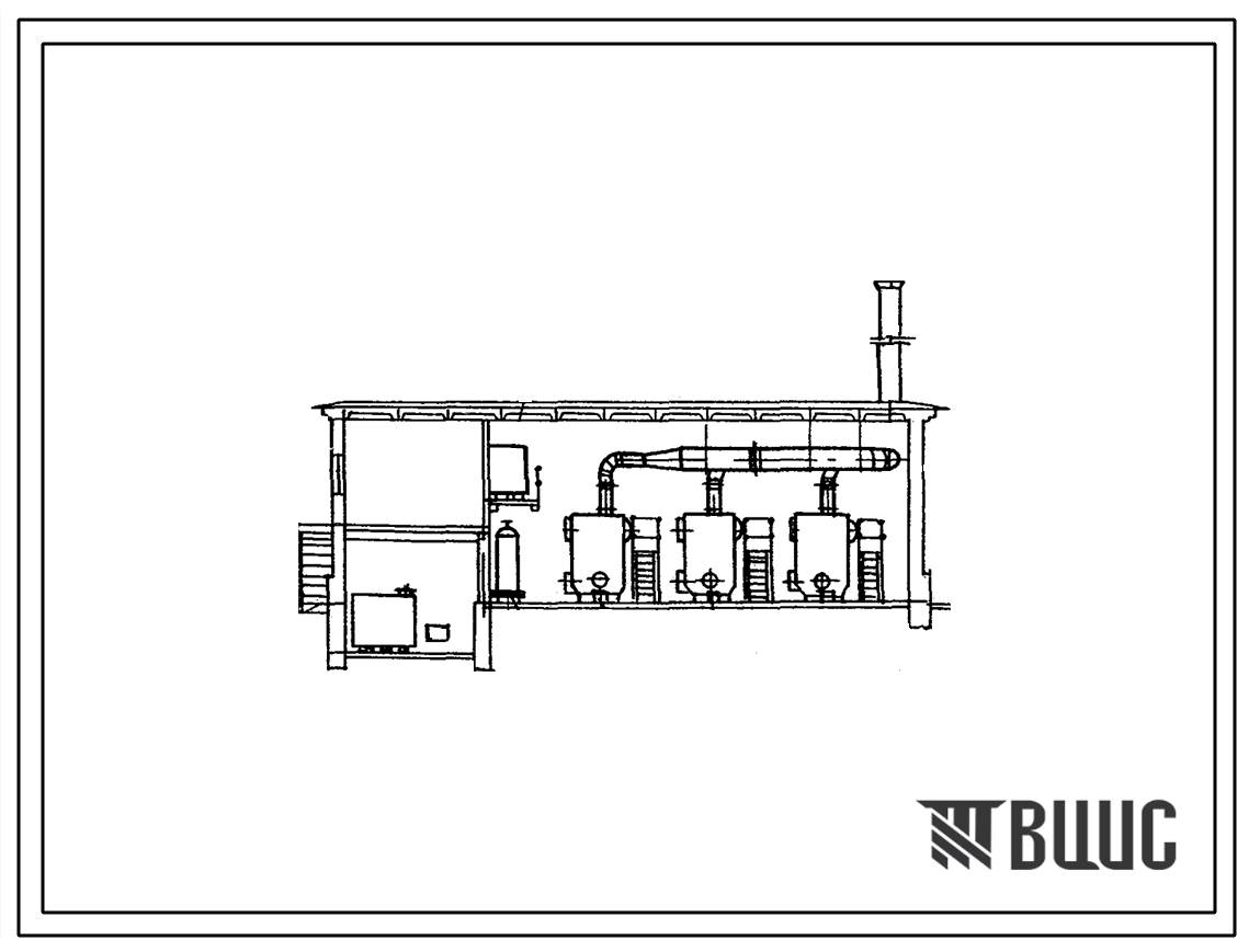 Типовой проект 903-1-108 Котельная с тремя котлами Е-1/9-1Г. Топливо газ. Теплоноситель - пар