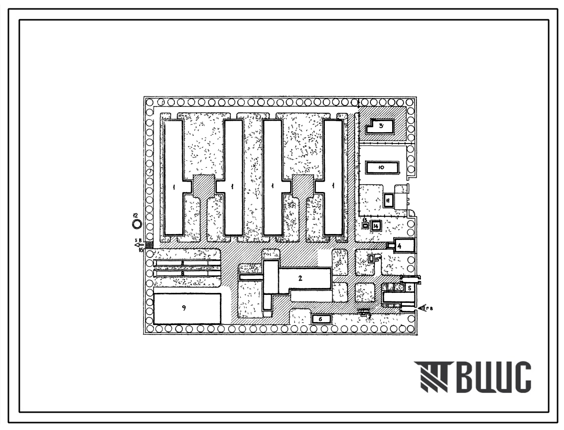 Типовой проект 802-164 Свинооткормочные фермы на 6,0 и 12,0 тыс. голов единовременной вместимости