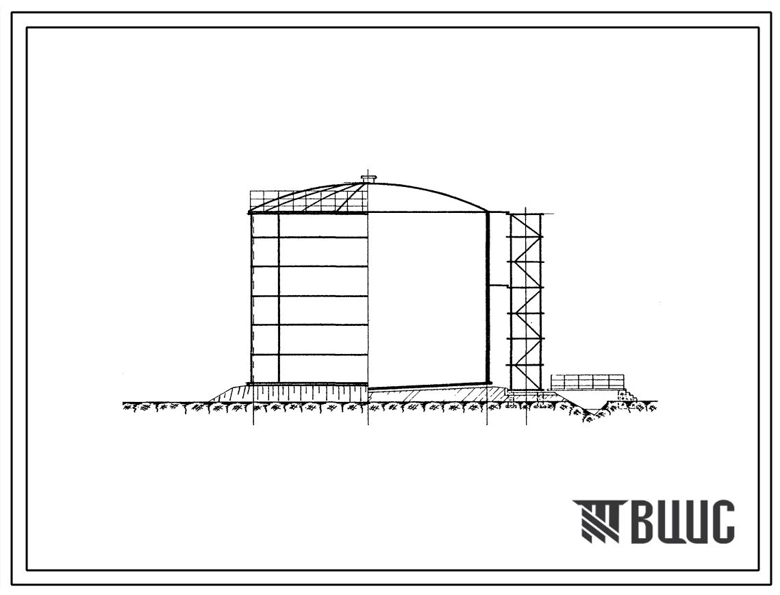 Типовой проект 709-11 Стальной наземный цилиндрический сварной резервуар емкостью 1000 м? для хранения растительных масел.