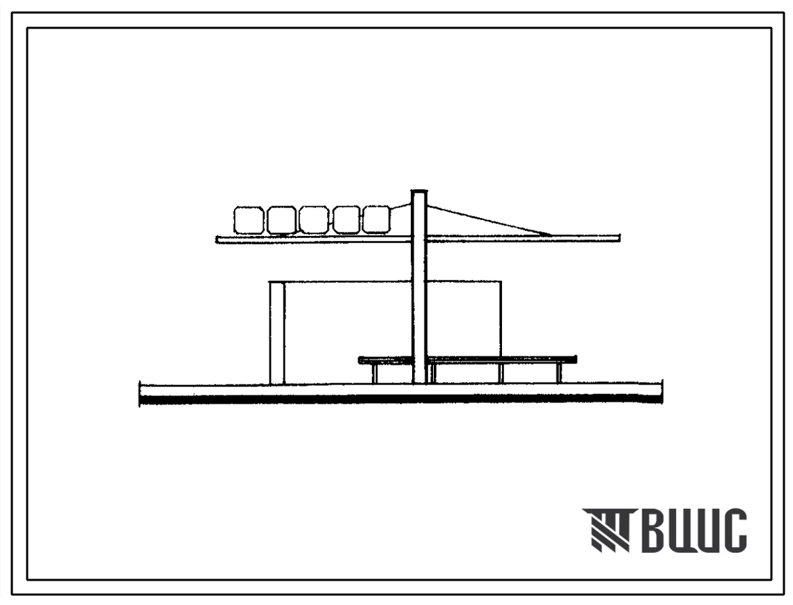 Типовой проект 503-77 Выпуск 5 Автопавильон на 20 человек, открытый (вариант П-образная опора).