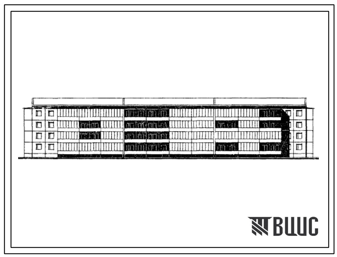 Типовой проект IVз-500ТСП-2/1.2 Дом четырехэтажный шестисекционный 56-квартирный 1Б.2Б.3Б.