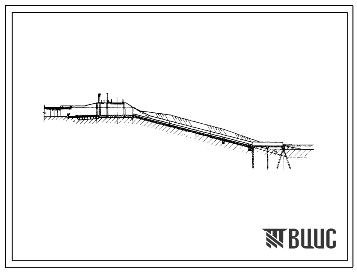 Типовой проект 820-109 Водосбросы щитовые открытого типа из сборно-монолитного железобетона на расход воды до 50 м.куб./сек. при перепаде 5-12 м.