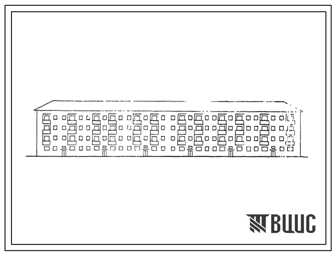 Типовой проект 1-308В-14/63 Шестисекционный дом на 74 квартиры.