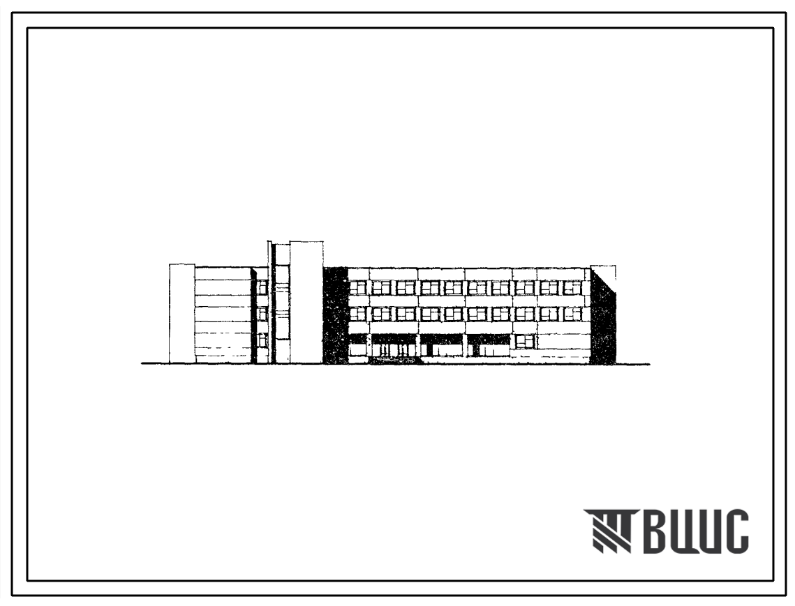 Типовой проект 232-1-83 Универсальное здание профтехучилища и техникума на 960 учащихся, в конструкциях серии ИИ-04, для строительства в 1В климатическом подрайоне, 2 и 3 климатических районах