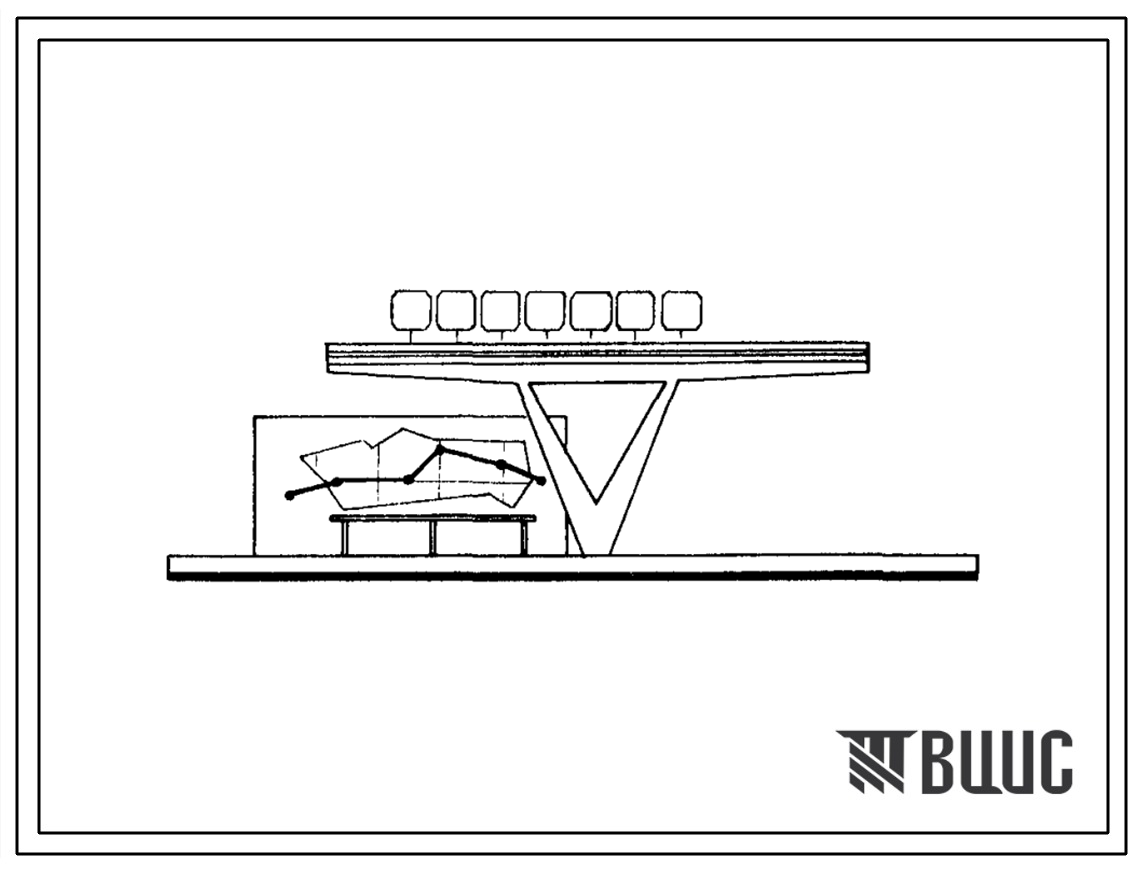 Типовой проект 503-77 Выпуск 3 Автопавильон на 20 человек, открытый (вариант V-образная опора).