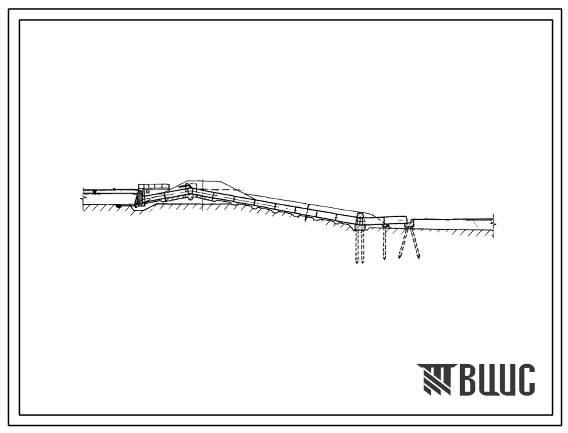 Типовой проект 820-188 Сооружения при земляных плотинах. Водосбросы открытого типа щитовые, на свайном основании с консолью на расход 20-50 м3/с при перепадах 5-15 м