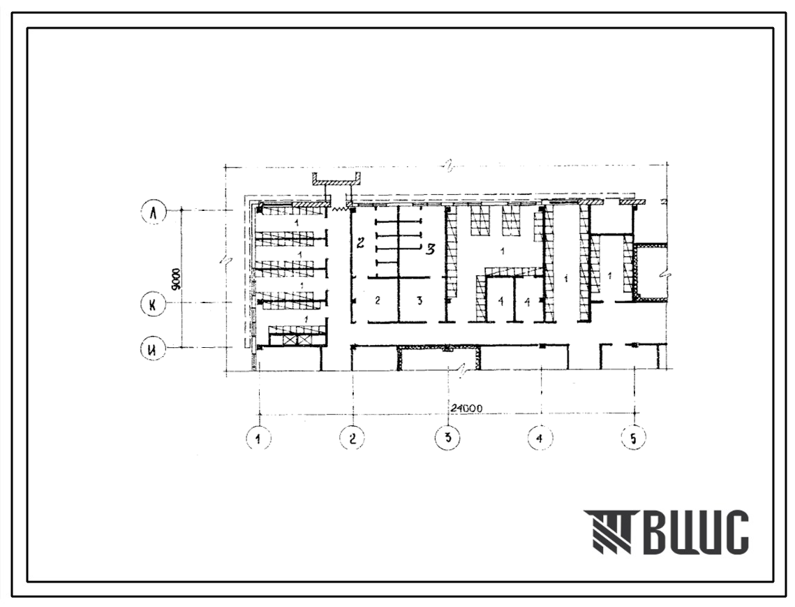 Типовой проект Б-3-200(272-14-13с) Приспособление помещений 1 этажа под ПРУ рыночного павильона торговой площадью 600 кв.метров, (убежище на 200 человек, размеры убежища 24м на 9м, режимы вентиляции 1,2,3).