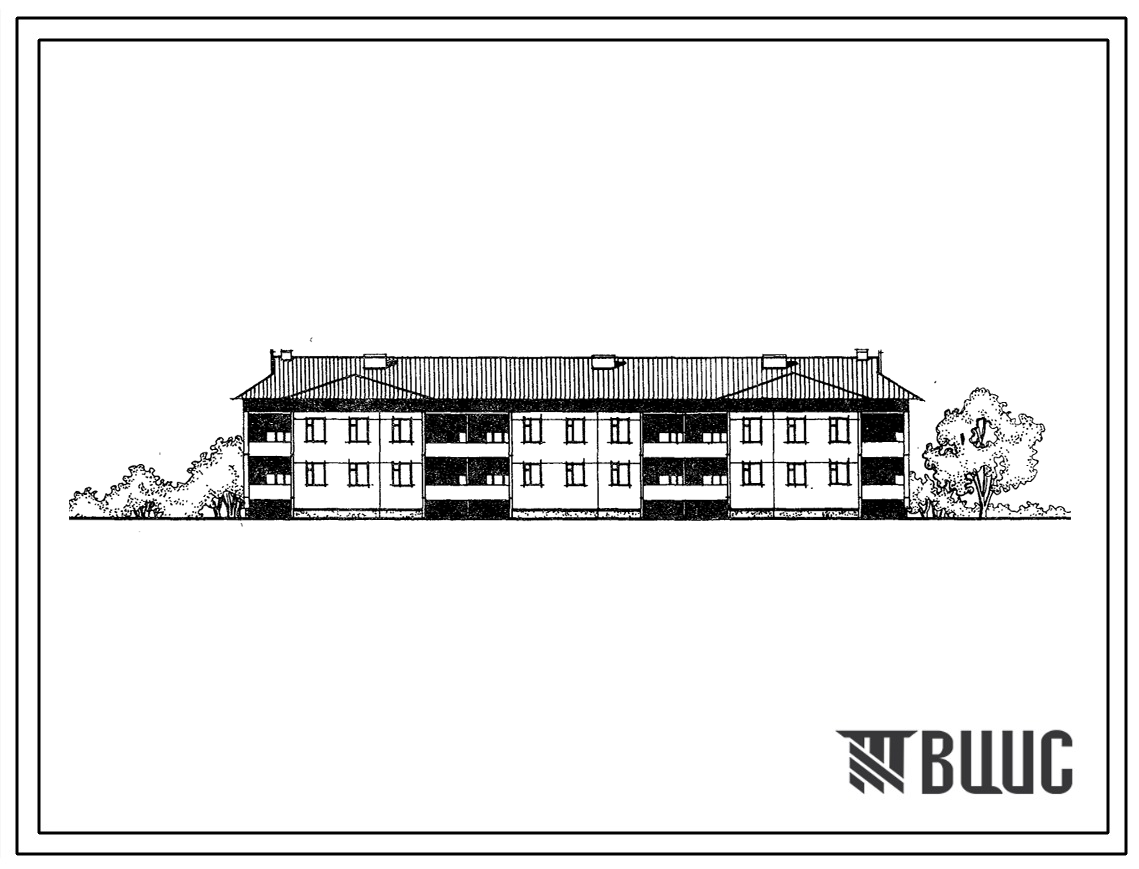 Типовой проект 111-26-78.83 2-этажный трехсекционный 16-квартирный жилой дом с укрупненными элементами /для Николаевского сельского строительного комбината Львовской области/
