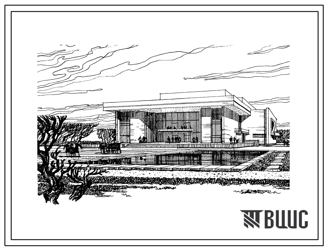 Типовой проект 264-12-102 Городской дом культуры с залом на 1000 мест для строительства в 1В климатическом подрайоне, 2 и 3 климатических районах