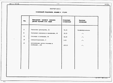 Состав фльбома. Типовой проект 801-4-137.86Альбом 2 - Спецификации оборудования.      