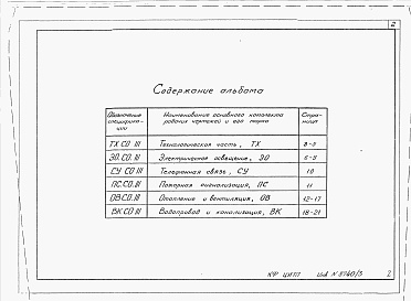 Состав фльбома. Типовой проект 601-63.86Альбом 4  Отопление и теплоснабжение. Вентиляция. Водоснабжение и канализация.      