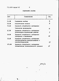 Состав фльбома. Типовой проект 812-1-109.87Альбом 4 Ведомости потребности в материалах.