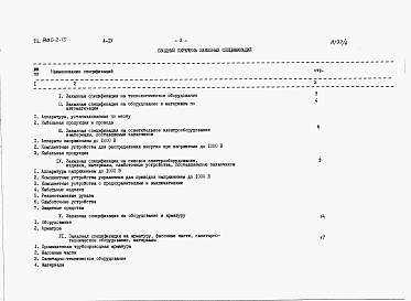 Состав фльбома. Типовой проект 805-2-15Альбом 4 - Заказные спецификации.      