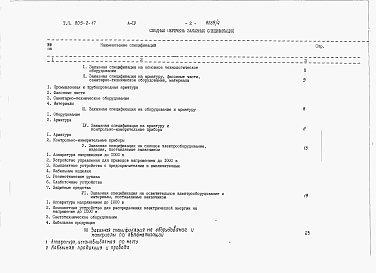 Состав фльбома. Типовой проект 805-2-17Альбом 4. Заказные спецификации.   