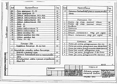 Состав фльбома. Типовой проект 805-2-19Альбом 5. Монтажные узлы и изделия заводского изготовления.      