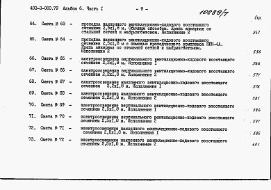 Состав фльбома. Типовой проект 403-3-080.89Альбом 6 Сметы. Часть 1