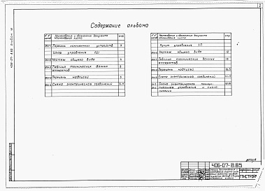 Состав фльбома. Типовой проект 406-07-8.85Альбом 7Задание заводу-изготовителю комплектных устройств. (Вариант 2)   