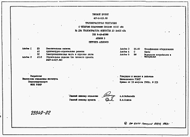 Состав фльбома. Типовой проект 407-3-515.88Альбом 3 Спецификации оборудования.    