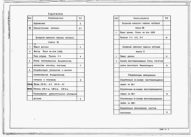 Состав фльбома. Типовой проект 817-215.84Альбом 1 Пояснительная записка. Архитектурно-строительные решения. Вентиляция. Электротехнические чертежи. Спецификации оборудования    