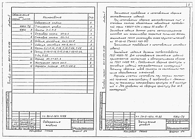 Состав фльбома. Типовой проект 901-2-167с.13.89Альбом 2 Строительные решения