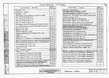 Состав фльбома. Типовой проект 294-6-10Альбом 1 Архитектурно-строительные и технологические чертежи.    