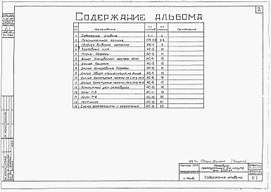 Состав фльбома. Типовой проект 7-02-315Альбом 1 Строительная часть (для площадок без грунтовых вод)