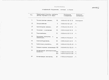 Состав фльбома. Типовой проект У.814-8-3.92Альбом 4 Спецификации оборудования