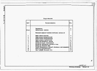 Состав фльбома. Типовой проект 815-45.86Альбом 1 Пояснительная записка. Архитектурно-строительные решения.      