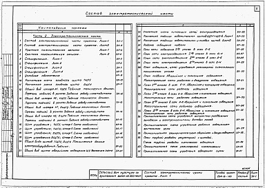 Состав фльбома. Типовой проект 264-12-120Альбом 3 Электротехнические чертежи