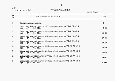 Состав фльбома. Типовой проект 820-01-38.85Альбом 2 Сметные расчеты.     