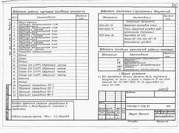 Состав фльбома. Типовой проект 820-1-078.87Альбом 2  Чертежи железобетонных конструкций и изделий, конструкции металлические    