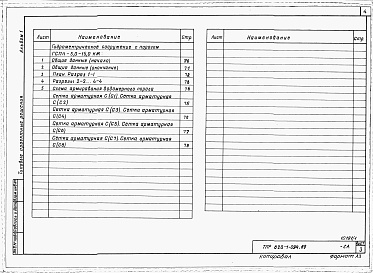 Состав фльбома. Типовой проект 820-1-094.89Альбом 1  Гидрометрические сооружения с порогом . Пояснительная записка Конструкции  железобетонные     